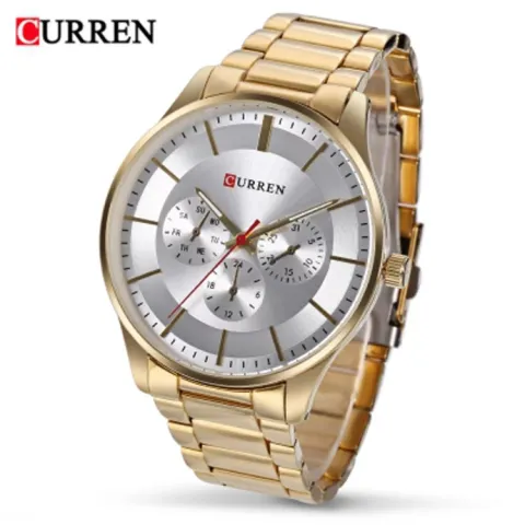 Reloj CURREN 8282 para hombre — acero inoxidable, esfera grande de 44 mm y cuarzo