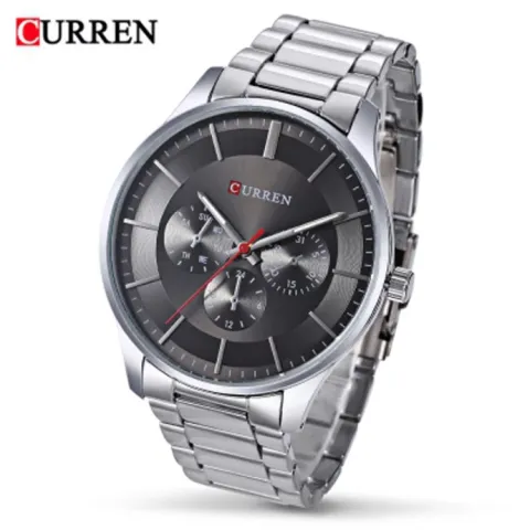 Reloj CURREN 8282 para hombre — acero inoxidable, esfera grande de 44 mm y cuarzo