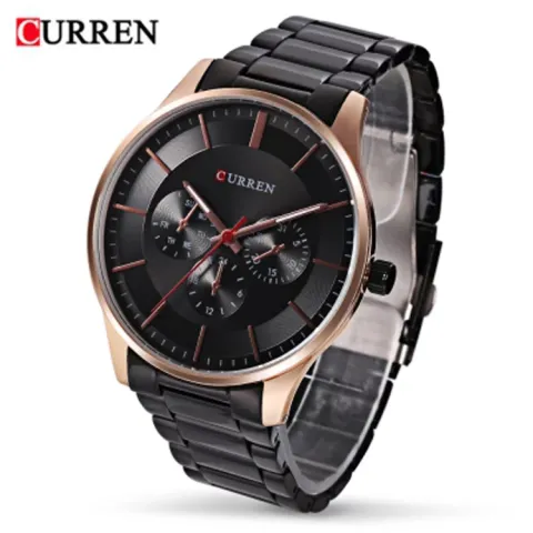 Reloj CURREN 8282 para hombre — acero inoxidable, esfera grande de 44 mm y cuarzo
