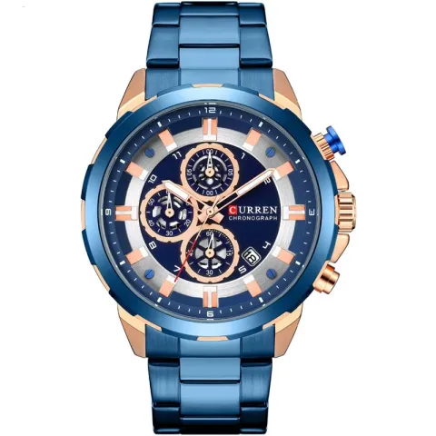 CURREN 8323 — Cronógrafo de acero 45 mm para hombre