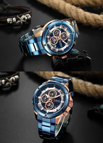 CURREN 8323 — Cronógrafo de acero 45 mm para hombre