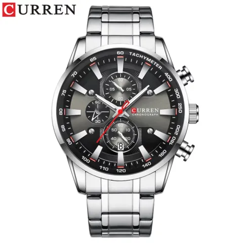 CURREN 8351 — cronógrafo de acero para hombre