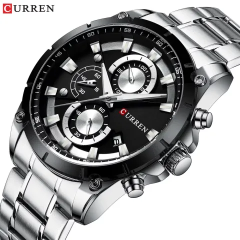 CURREN 8360 — Cronógrafo de acero para hombre