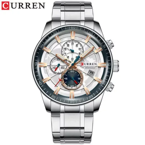 Reloj CURREN 8362 — cronógrafo de acero para hombre