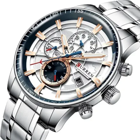 Reloj CURREN 8362 — cronógrafo de acero para hombre
