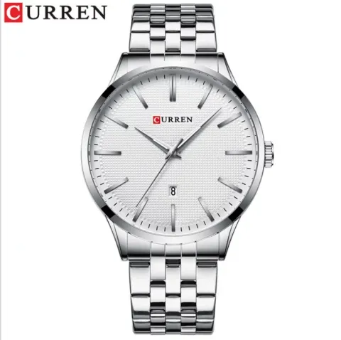 CURREN 8364 — Reloj formal de 45 mm con fechador y pulso de acero