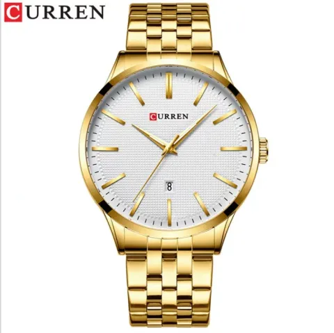 CURREN 8364 — Reloj formal de 45 mm con fechador y pulso de acero