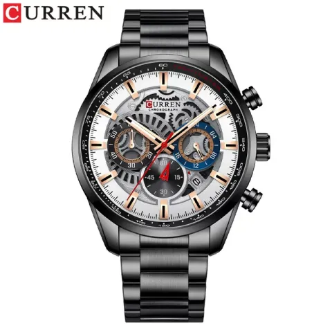 CURREN 8391 — Cronógrafo de cuarzo con brazalete de acero