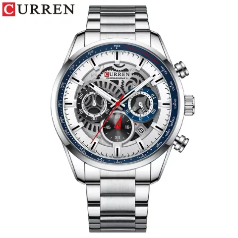 CURREN 8391 — Cronógrafo de cuarzo con brazalete de acero