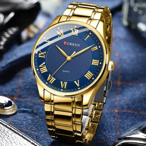 CURREN 8409 — Clásico de acero con números romanos