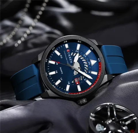 CURREN 8421: cronógrafo deportivo de 47 mm con correa de silicona