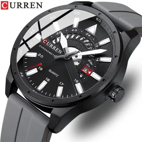 CURREN 8421: cronógrafo deportivo de 47 mm con correa de silicona