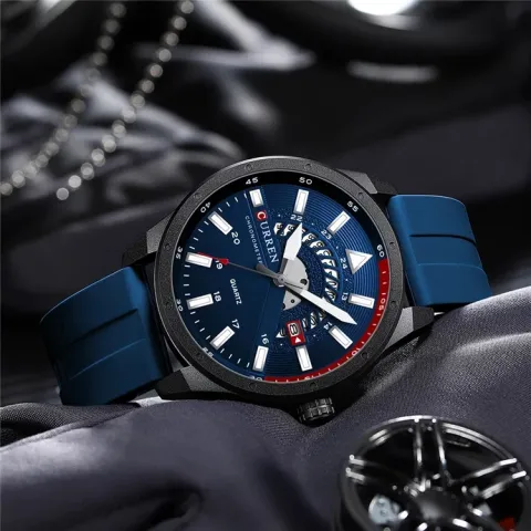 CURREN 8421: cronógrafo deportivo de 47 mm con correa de silicona