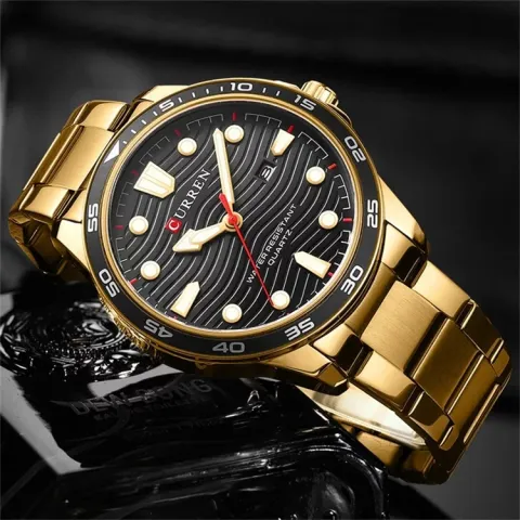 CURREN 8426 — Reloj de cuarzo en acero para hombre, con fecha