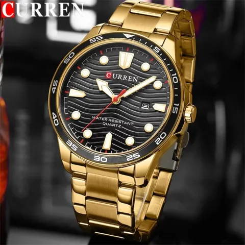 CURREN 8426 — Reloj de cuarzo en acero para hombre, con fecha