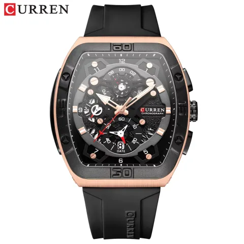 CURREN 8443 — Deportivo tonel, correa de silicona