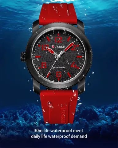 CURREN 8454 — Deportivo de 46 mm en silicona