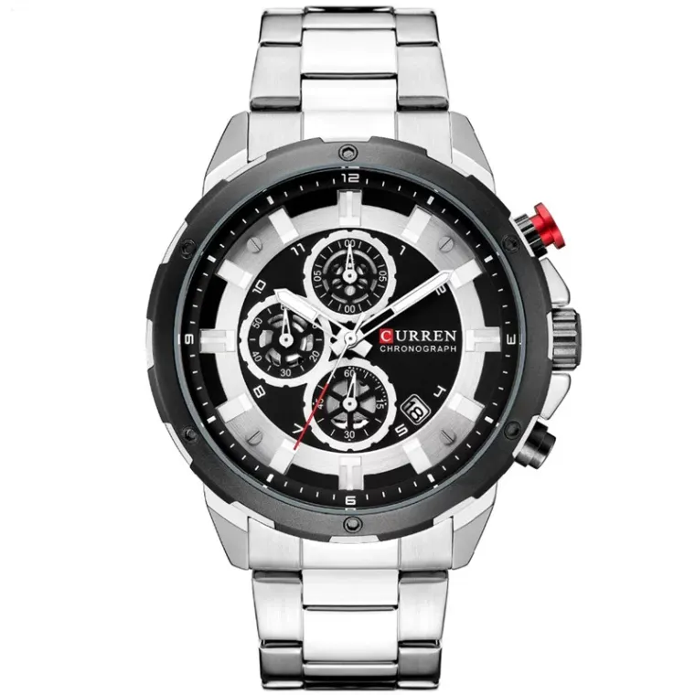 CURREN 8323 — Cronógrafo de acero 45 mm para hombre