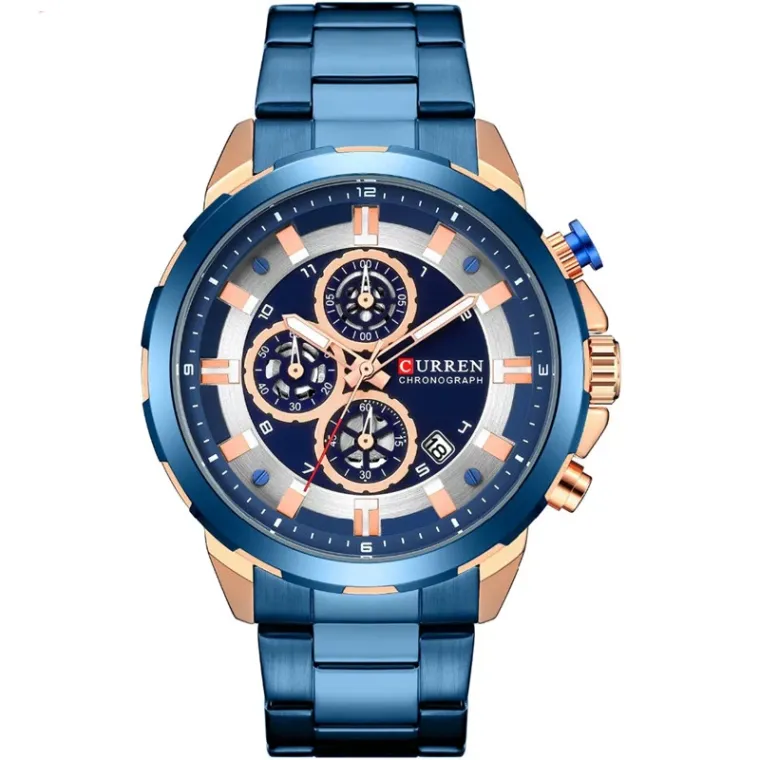 CURREN 8323 — Cronógrafo de acero 45 mm para hombre