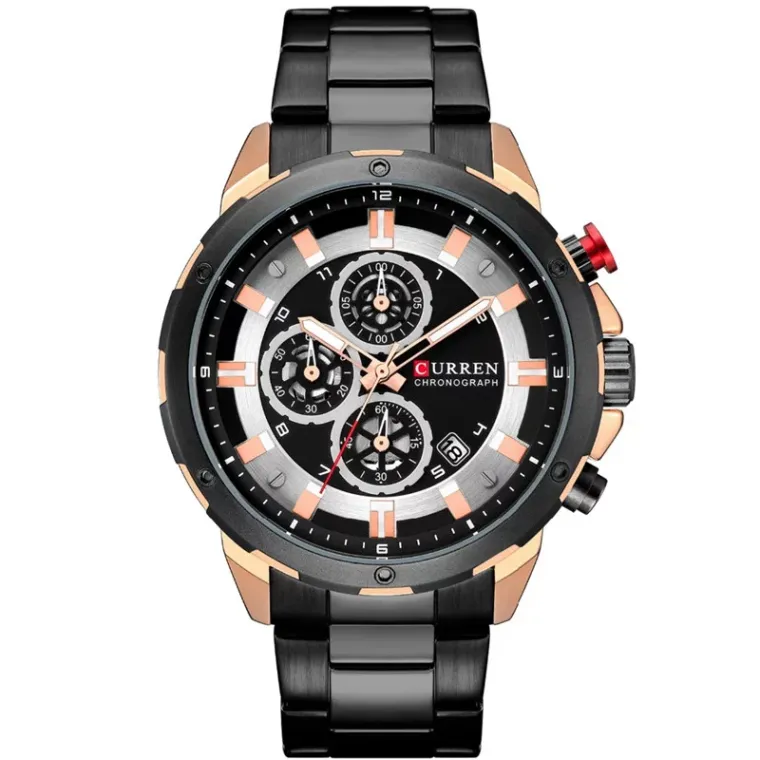 CURREN 8323 — Cronógrafo de acero 45 mm para hombre