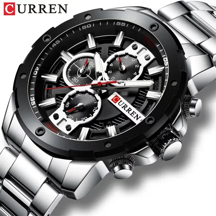 Reloj CURREN 8336 Cronógrafo para Hombre — Acero Inoxidable