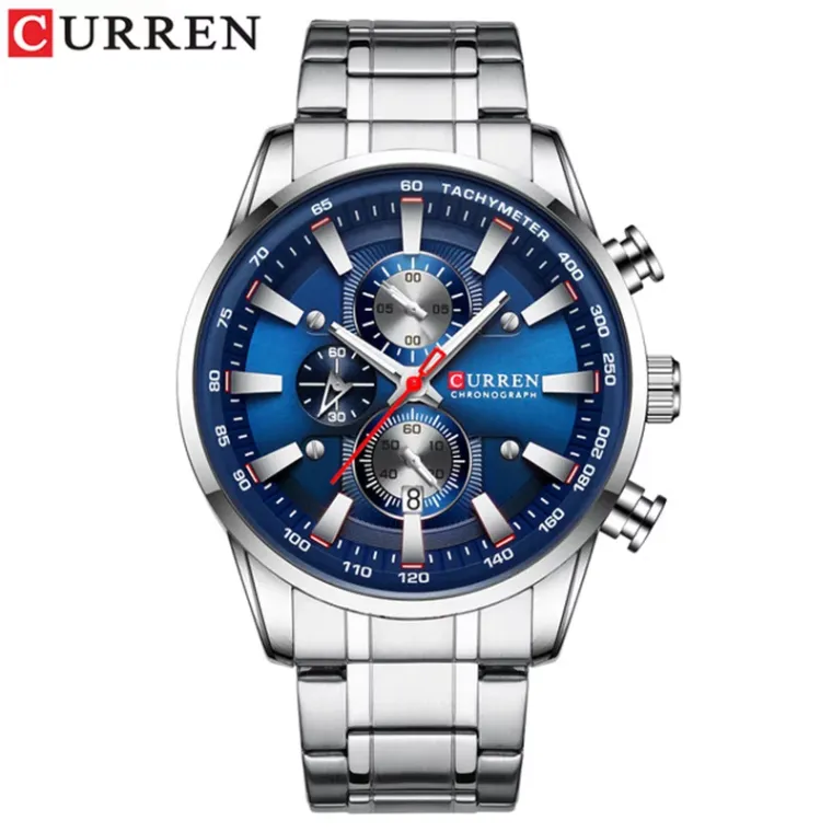 CURREN 8351 — cronógrafo de acero para hombre