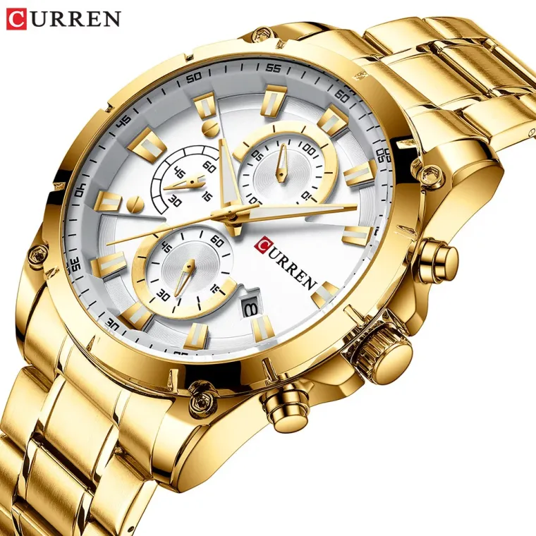 CURREN 8360 — Cronógrafo de acero para hombre