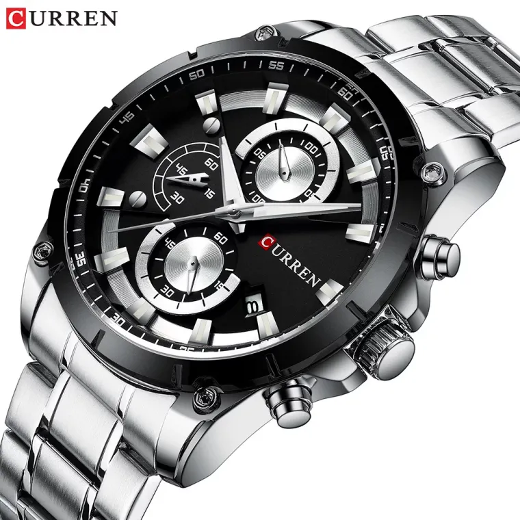 CURREN 8360 — Cronógrafo de acero para hombre
