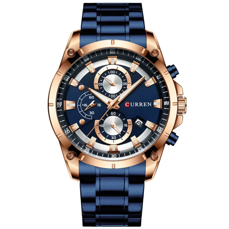 CURREN 8360 — Cronógrafo de acero para hombre