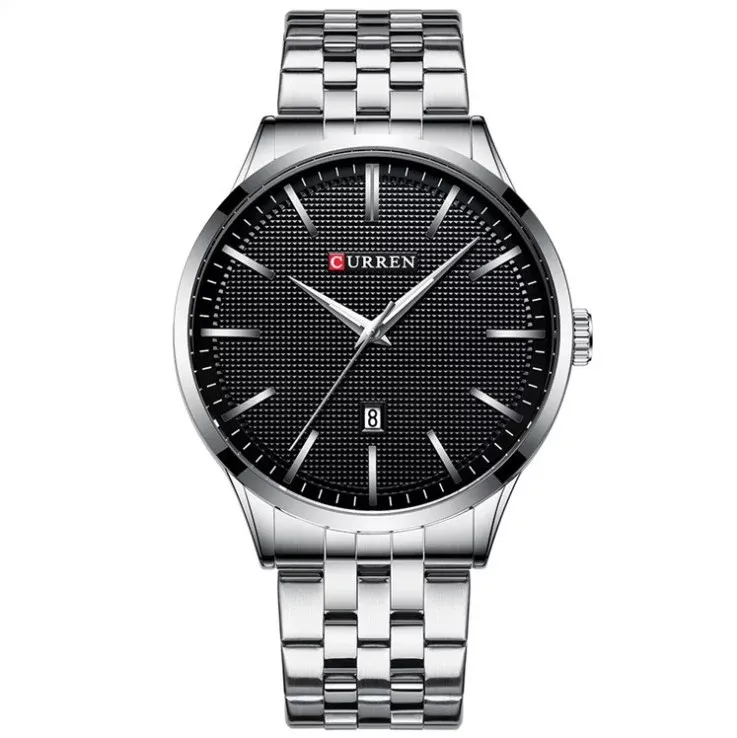 CURREN 8364 — Reloj formal de 45 mm con fechador y pulso de acero