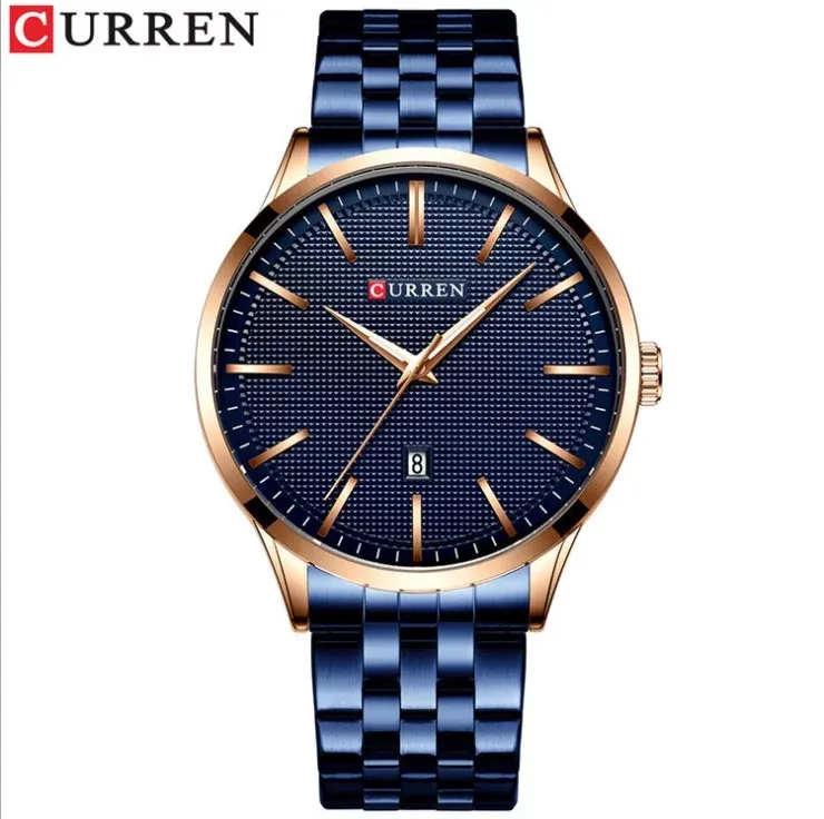 CURREN 8364 — Reloj formal de 45 mm con fechador y pulso de acero