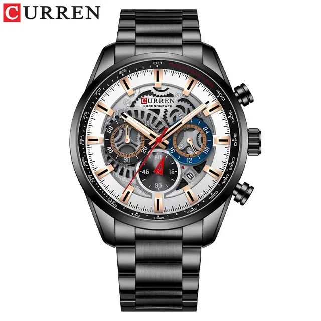 CURREN 8391 — Cronógrafo de cuarzo con brazalete de acero