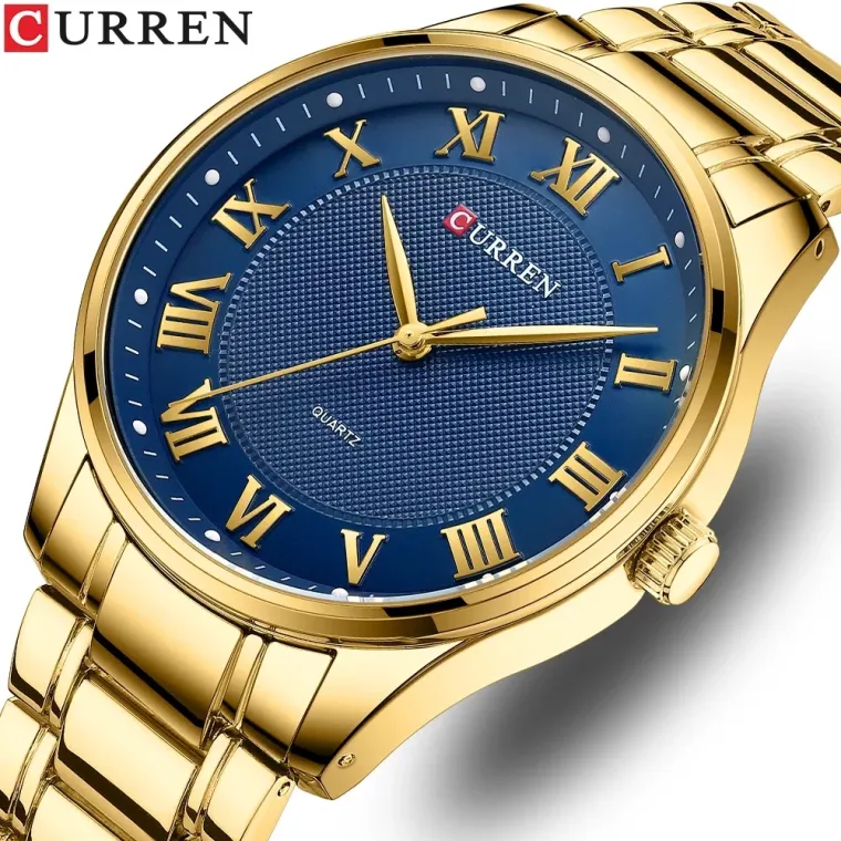 CURREN 8409 — Clásico de acero con números romanos