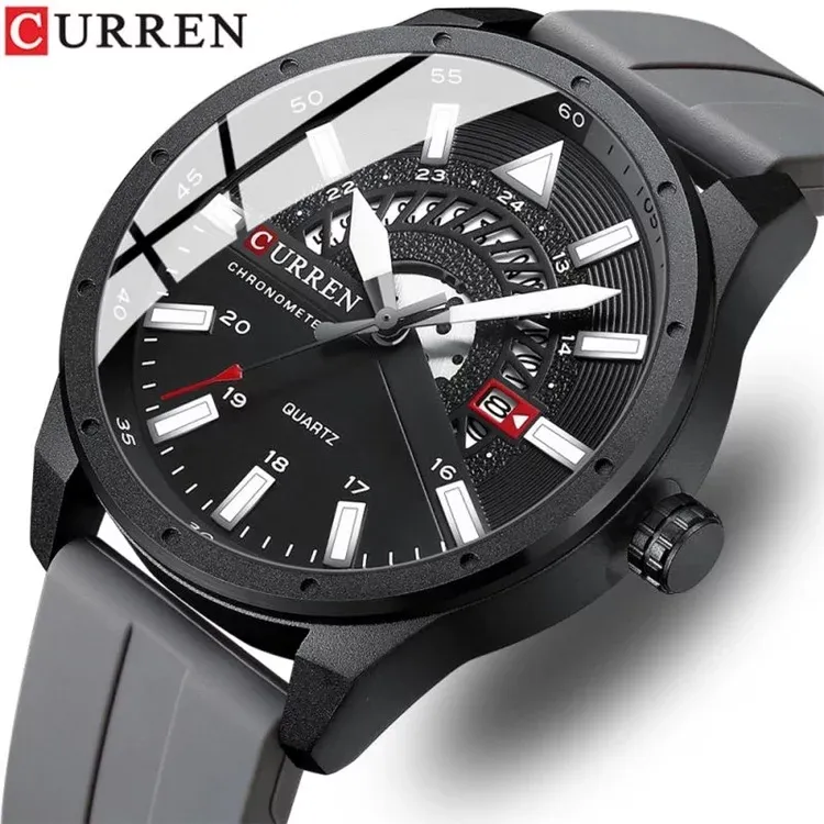 CURREN 8421: cronógrafo deportivo de 47 mm con correa de silicona