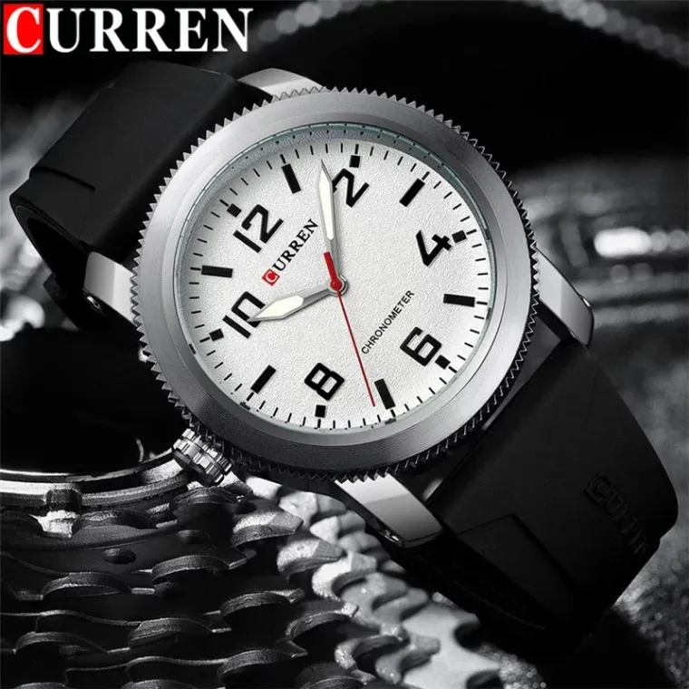 CURREN 8454 — Deportivo de 46 mm en silicona